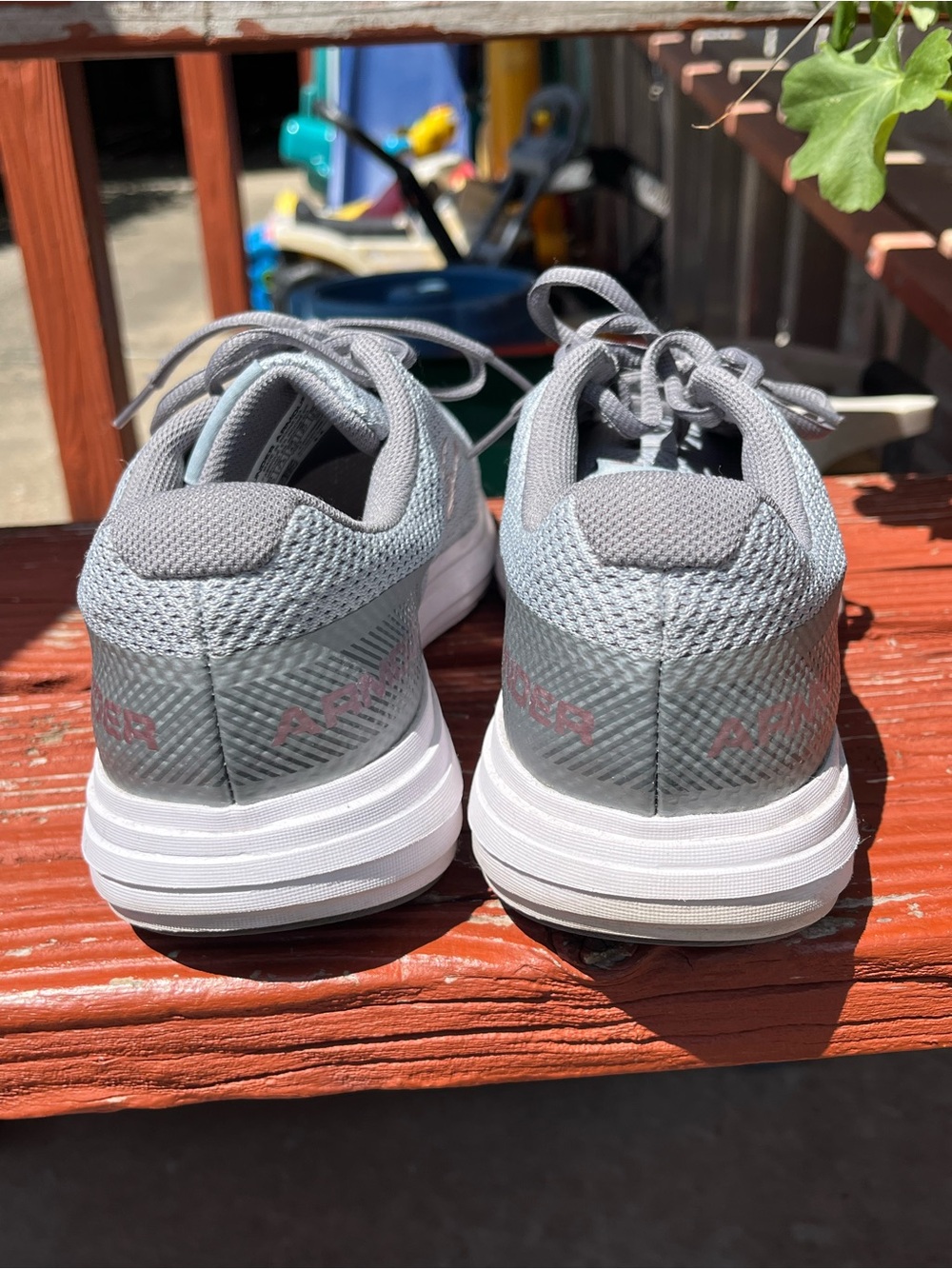 Under Armour Women's Gray Athletic Running Sneakers with White Soles